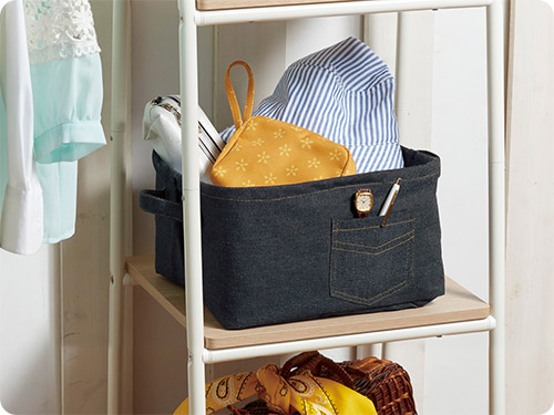 デニム調収納ケース